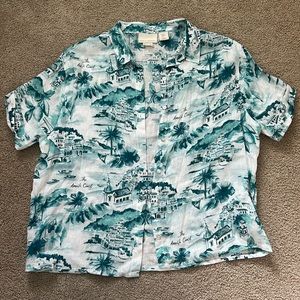 Cynthia Rowley linen button Amalfi coast down shirt. size Medium